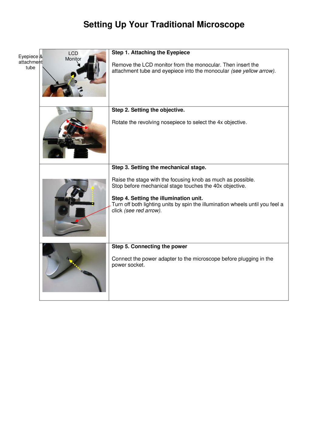 iOptron 6820 manual Setting Up Your Traditional Microscope, Attaching the Eyepiece 