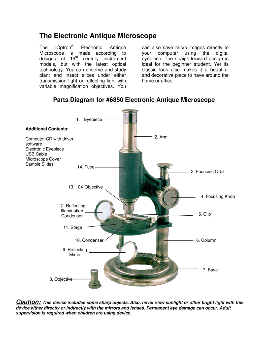 iOptron 6850 manual Electronic Antique Microscope, Additional Contents 