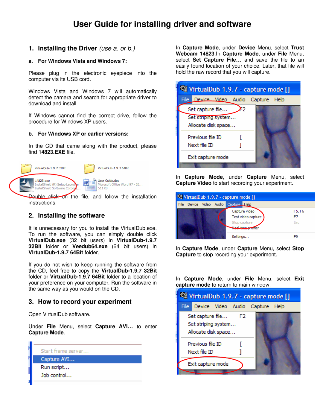 iOptron 6850 User Guide for installing driver and software, Installing the Driver use a. or b, Installing the software 