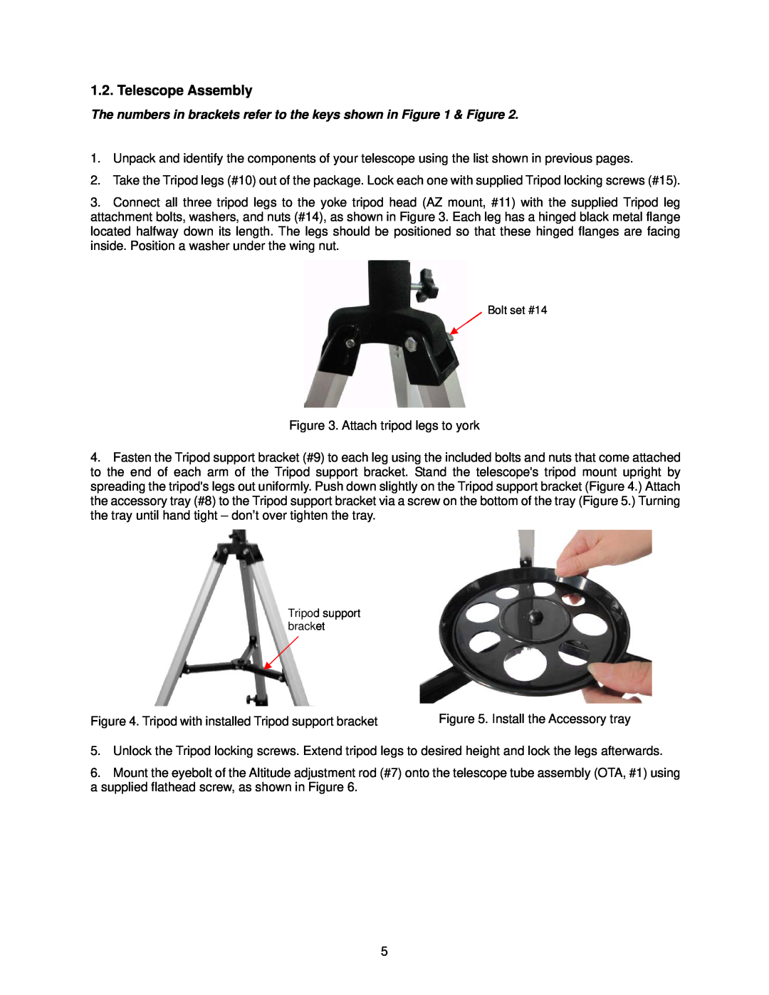 iOptron 70AZ instruction manual Telescope Assembly 