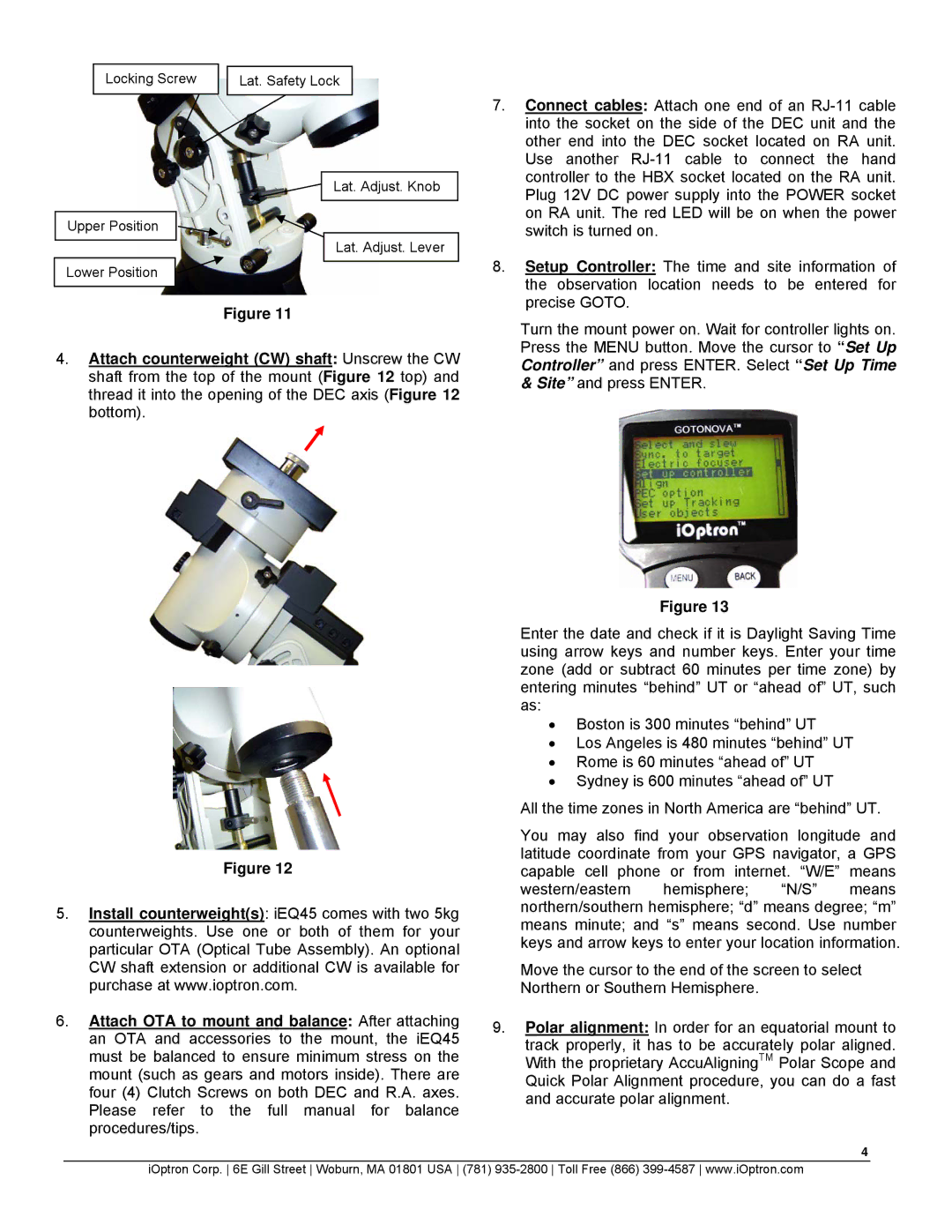 iOptron 8000DP, 8000AZ quick start 