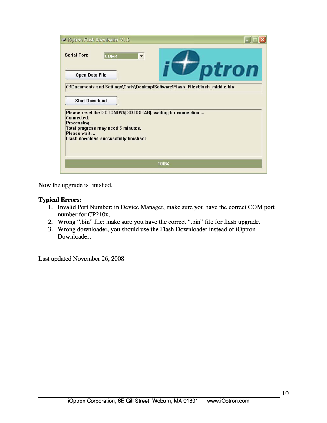 iOptron 8402A manual Typical Errors 