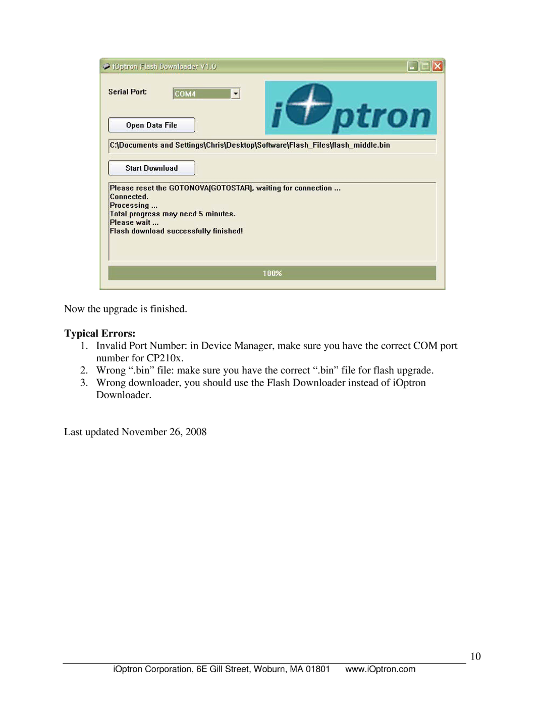 iOptron 8402A manual Typical Errors 