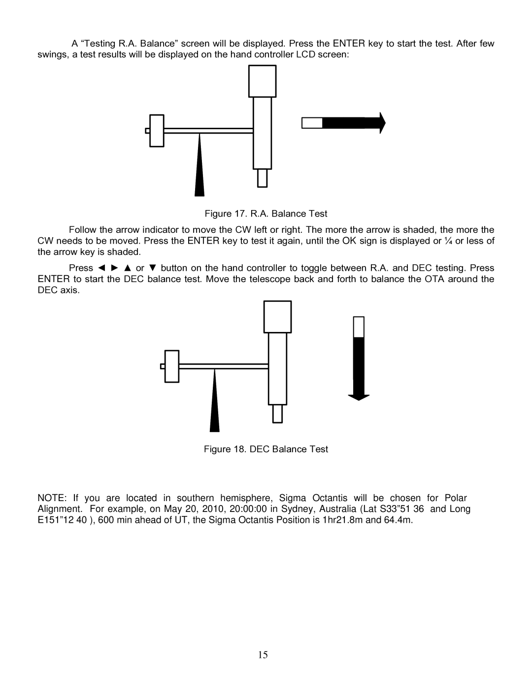 iOptron IEQ75-GTTM instruction manual DEC Balance Test 