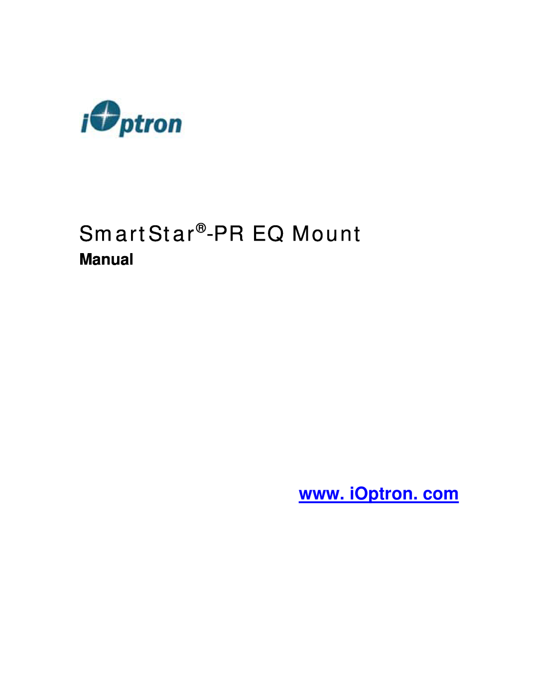 iOptron PR EQ manual SmartStar-PREQ Mount, Manual 