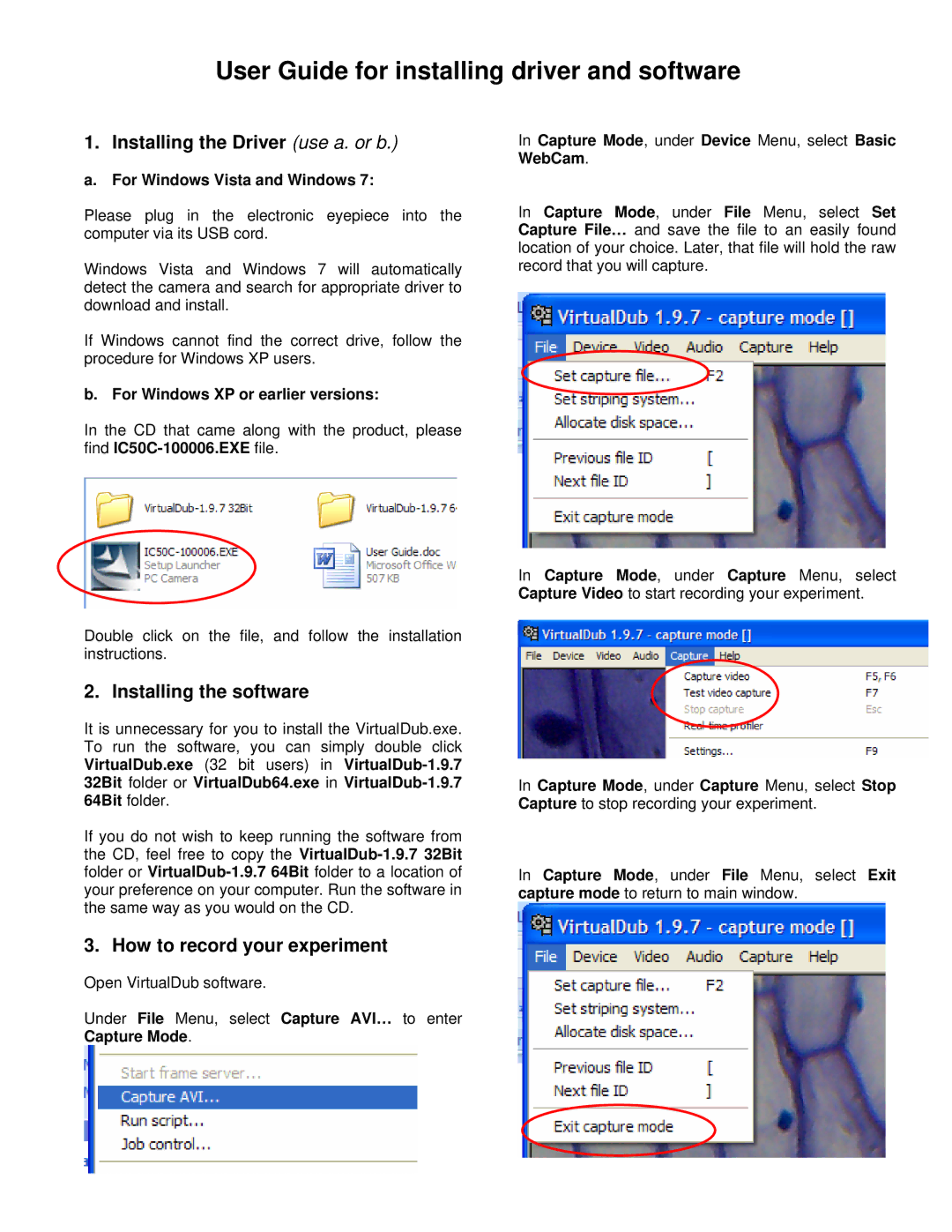 iOptron ST-80 User Guide for installing driver and software, Installing the Driver use a. or b, Installing the software 