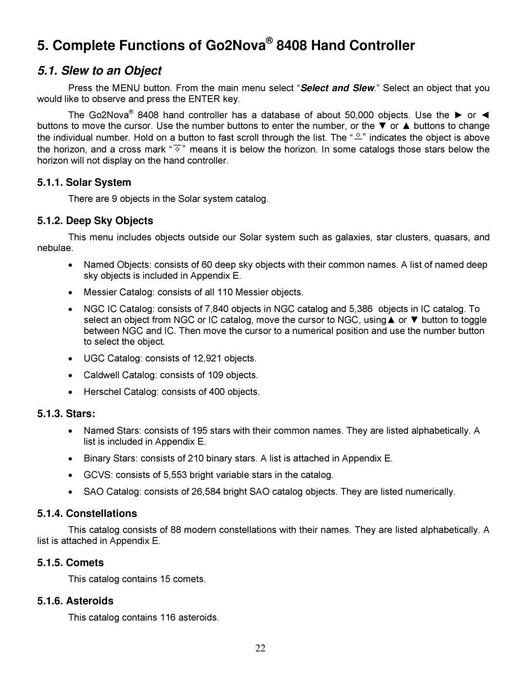 iOptron ZEQ25GT instruction manual Complete Functions of Go2Nova 8408 Hand Controller, Slew to an Object 