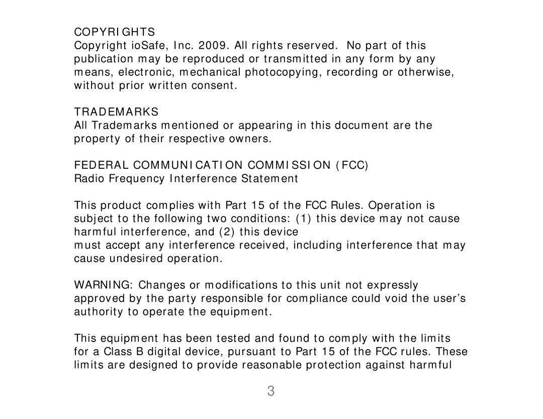 ioSafe Solo, 910-10841-00 user manual Copyrights 