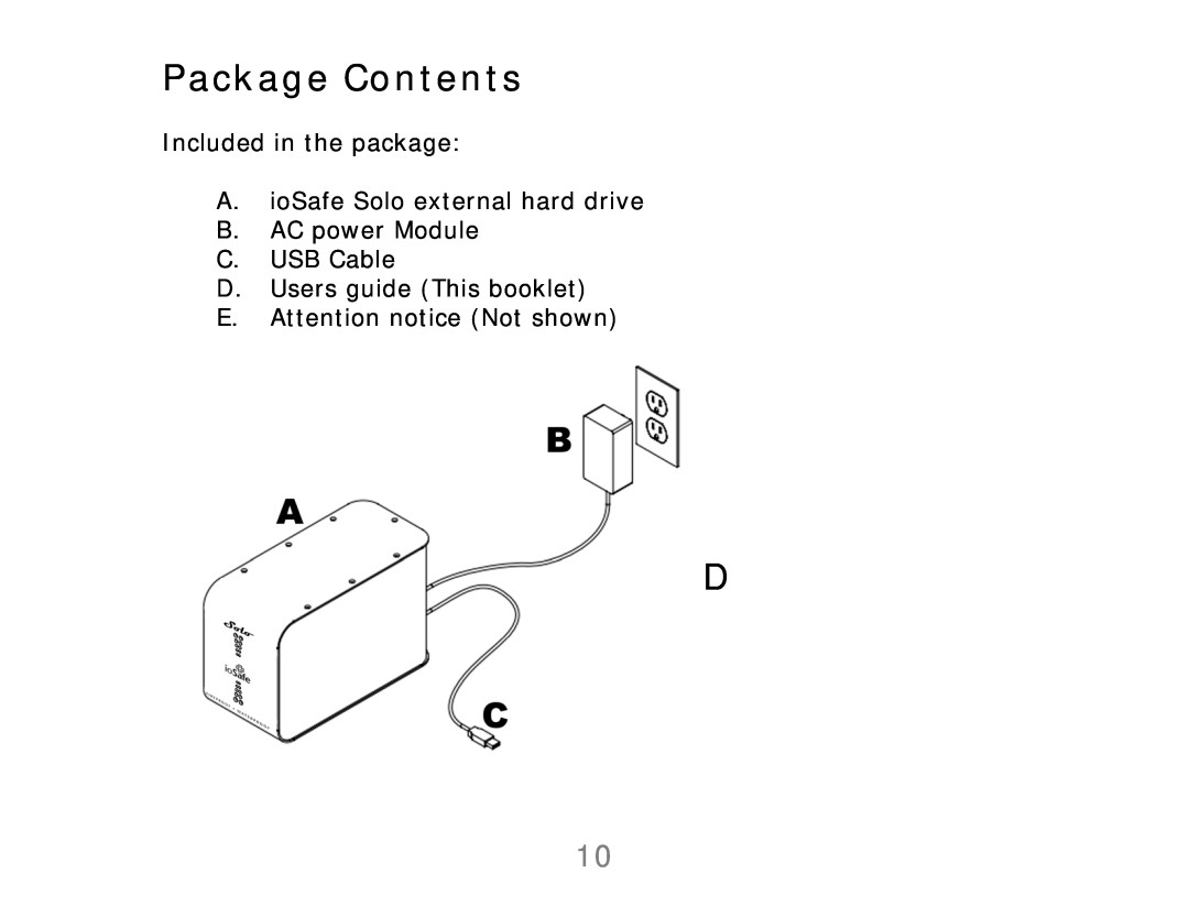 ioSafe 910-10841-00, Solo user manual Package Contents 