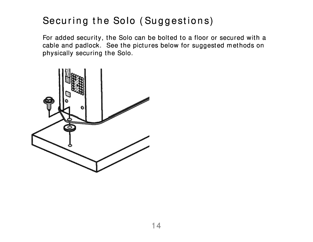 ioSafe 910-10841-00 user manual Securing the Solo Suggestions 