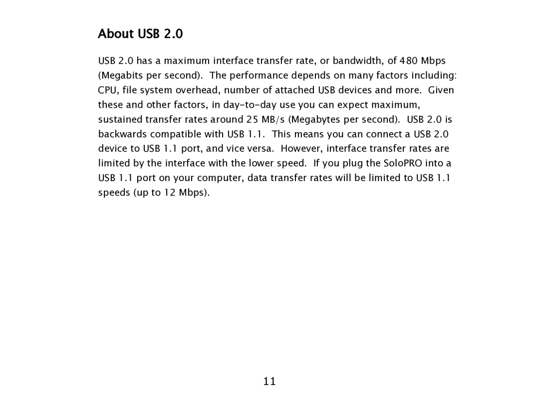 ioSafe eSATA/USB 2.0 user manual About USB 