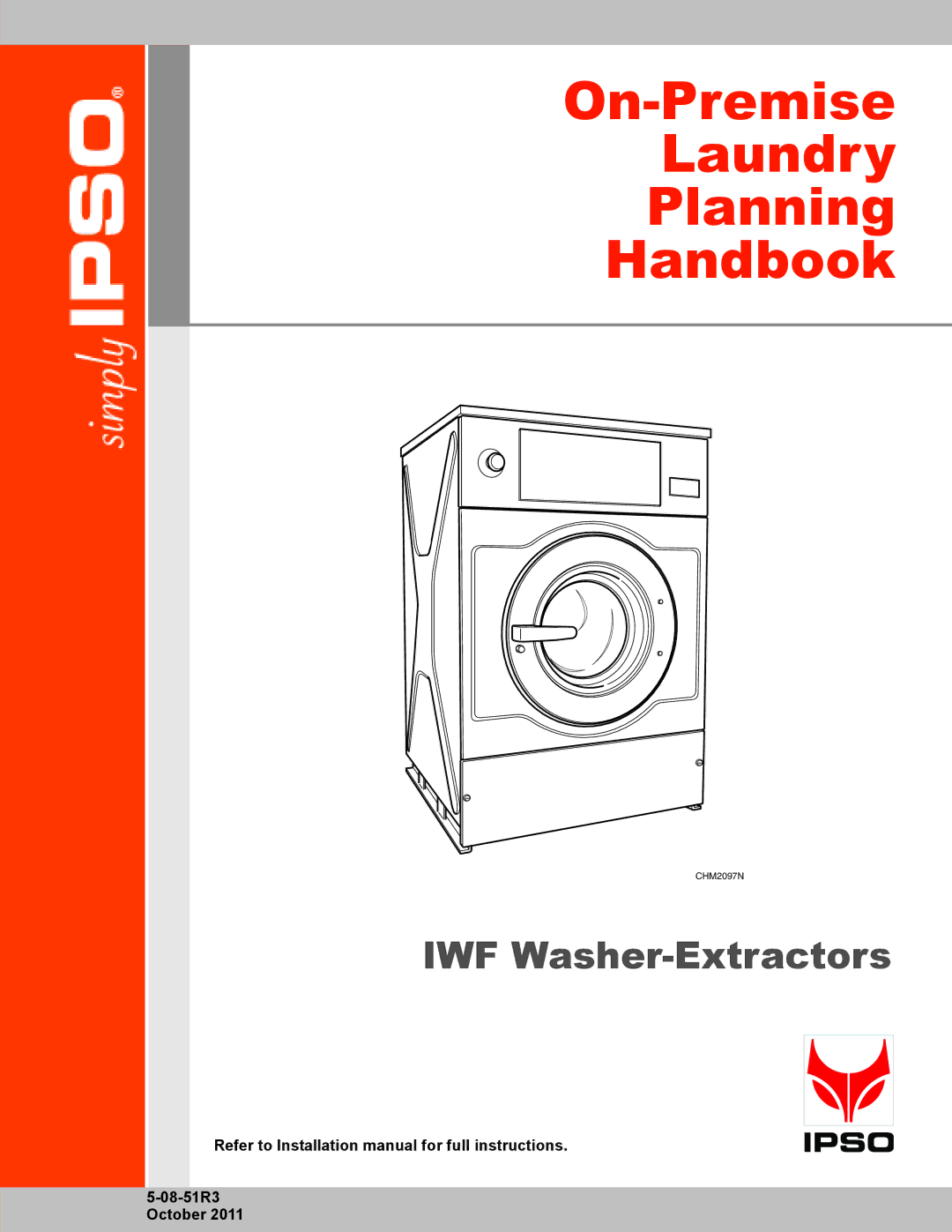 IPSO CHM2097N installation manual On-Premise Laundry Planning Handbook 