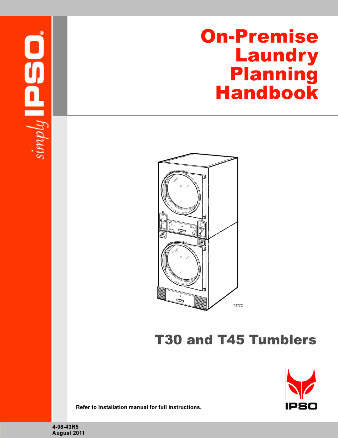 IPSO T30, T45 installation manual On-Premise Laundry Planning Handbook 