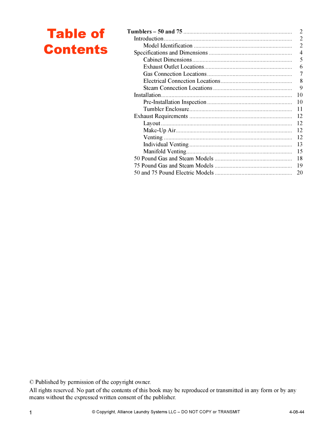 IPSO TMB795C installation manual Contents 