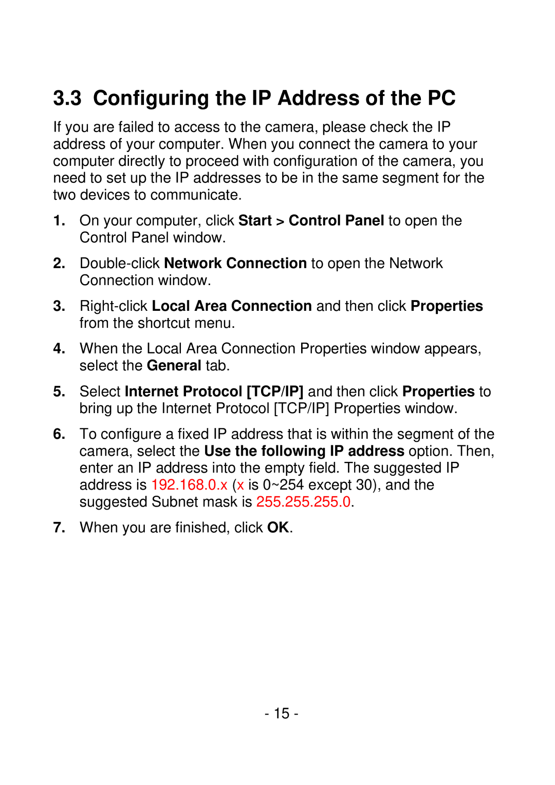 IPUX CS101A manual Configuring the IP Address of the PC 