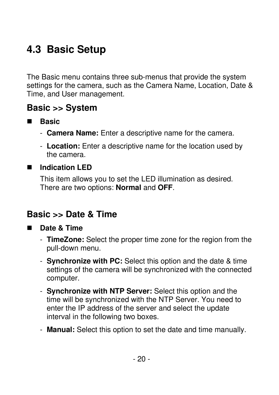 IPUX CS101A manual Basic Setup, Basic System, Basic Date & Time 