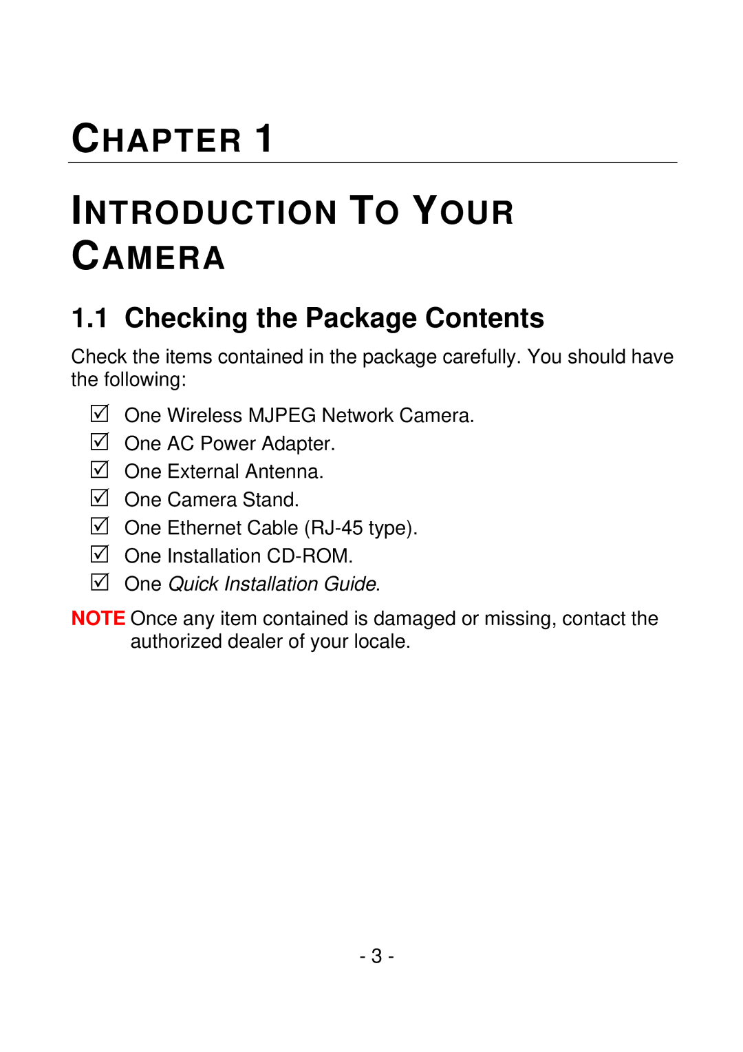 IPUX CS101A manual Chapter Introduction to Your Camera, Checking the Package Contents 