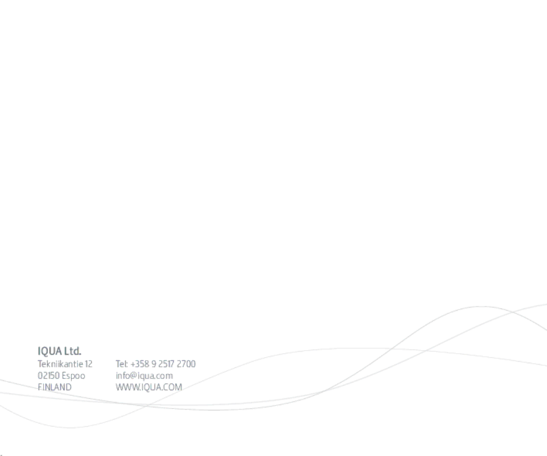 Iqua manual Tekniikantie 12 Tel +358 9 2517 Espoo info@iqua.com 