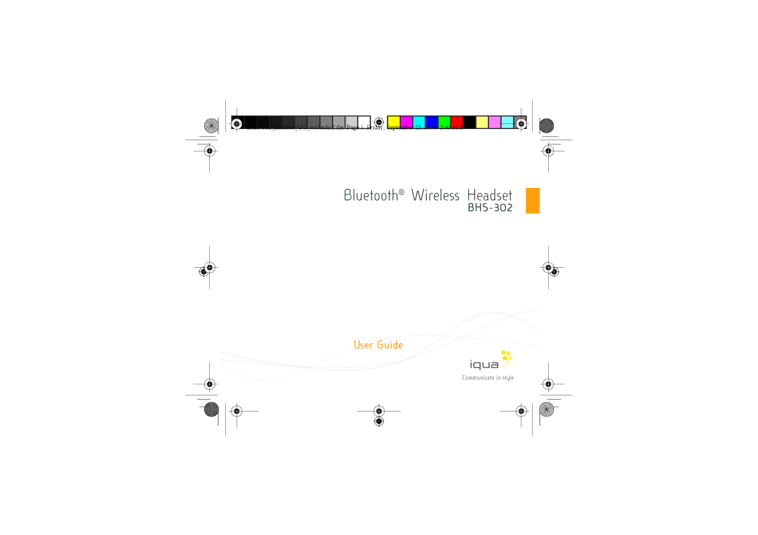 Iqua BHS-302 manual Bluetooth Wireless Headset 