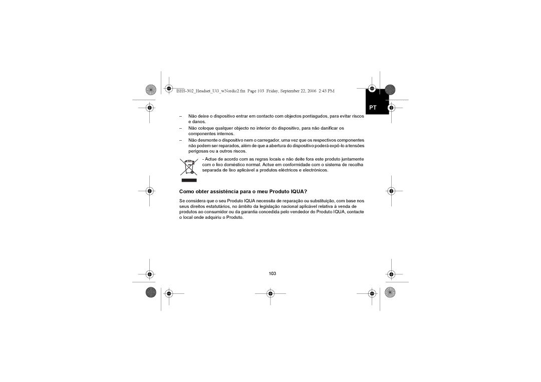 Iqua BHS-302 manual Como obter assistência para o meu Produto IQUA? 