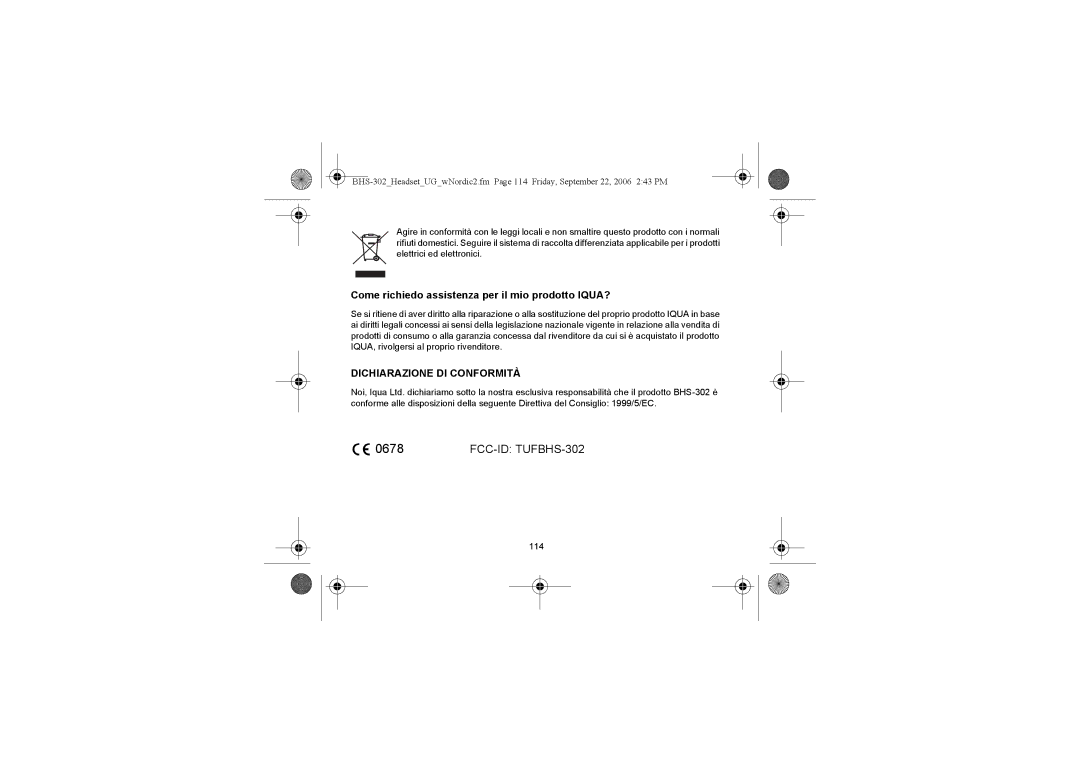 Iqua BHS-302 manual Come richiedo assistenza per il mio prodotto IQUA? 