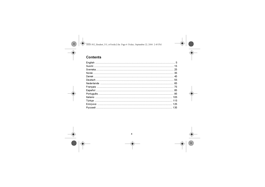 Iqua BHS-302 manual Contents 