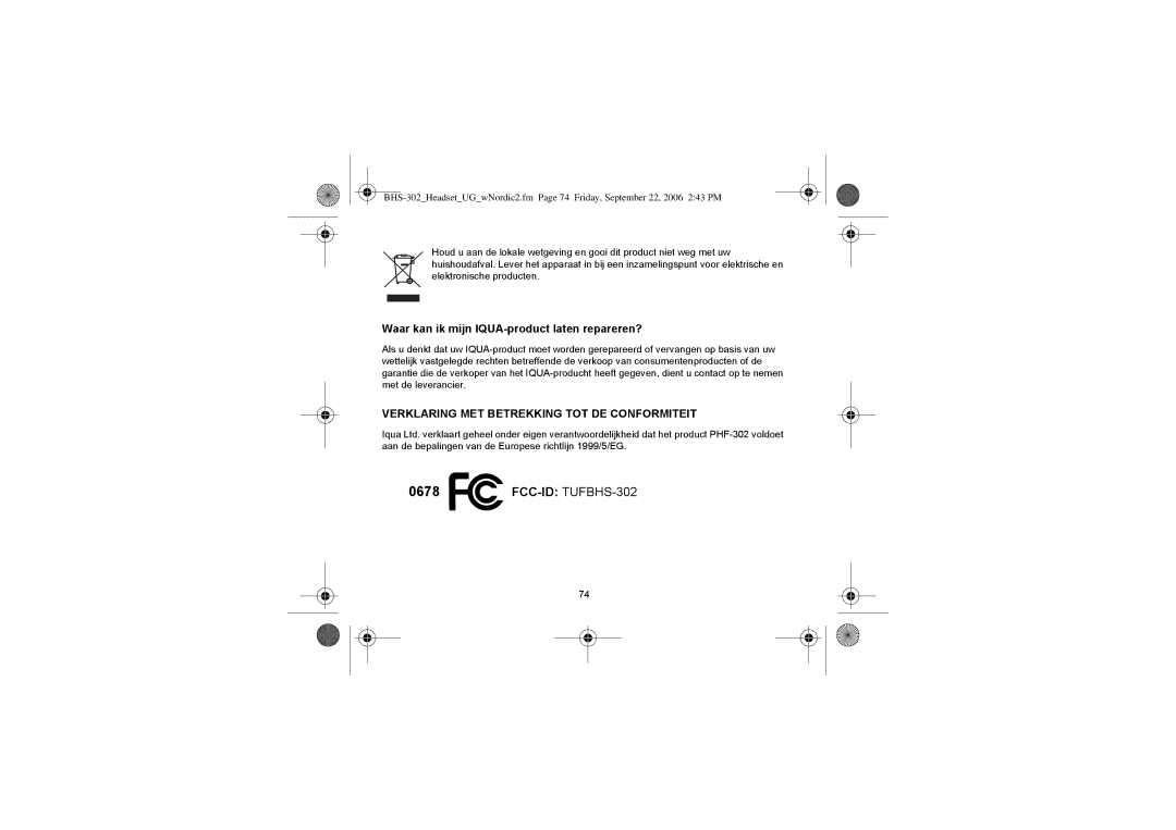 Iqua BHS-302 manual Waar kan ik mijn IQUA-product laten repareren? 