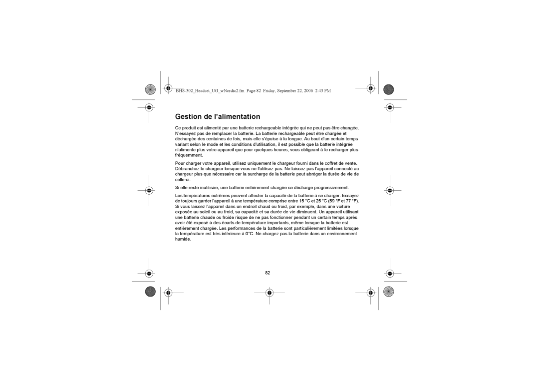 Iqua BHS-302 manual Gestion de lalimentation 