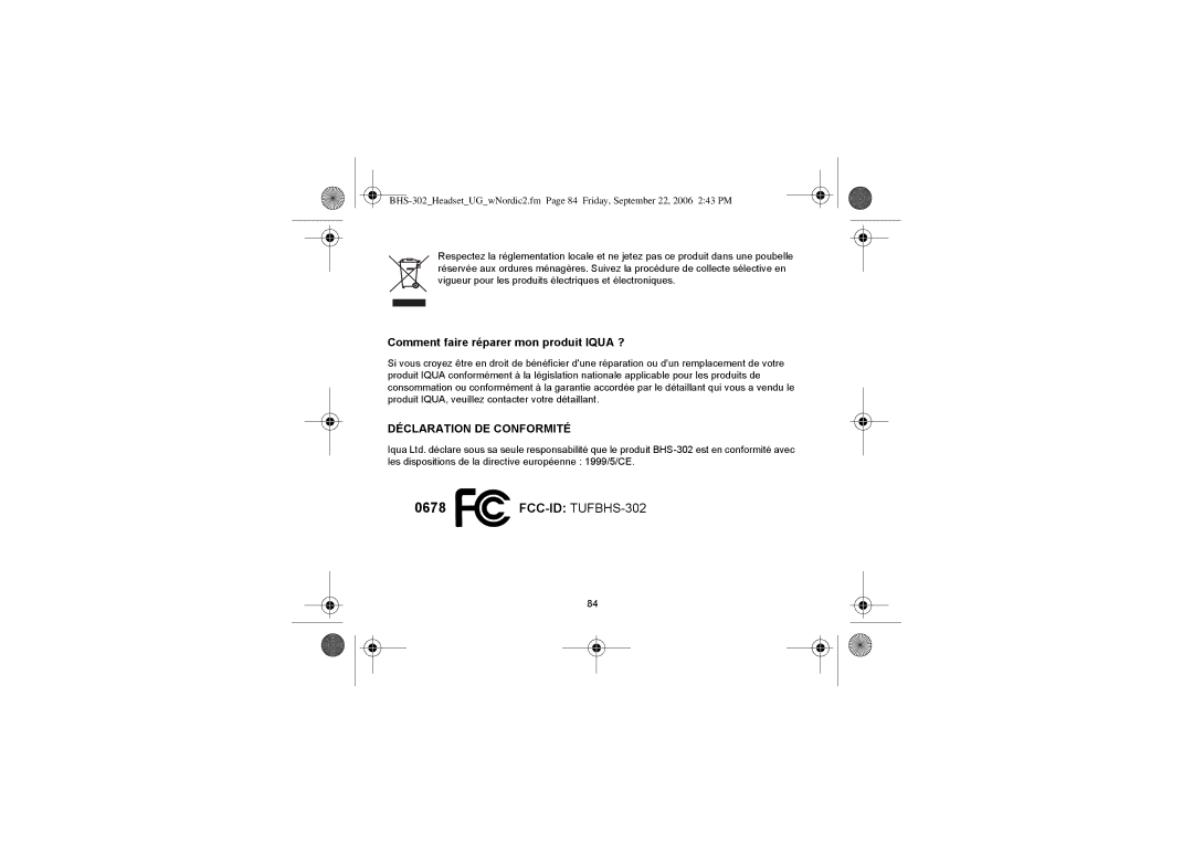 Iqua BHS-302 manual Comment faire réparer mon produit Iqua ? 