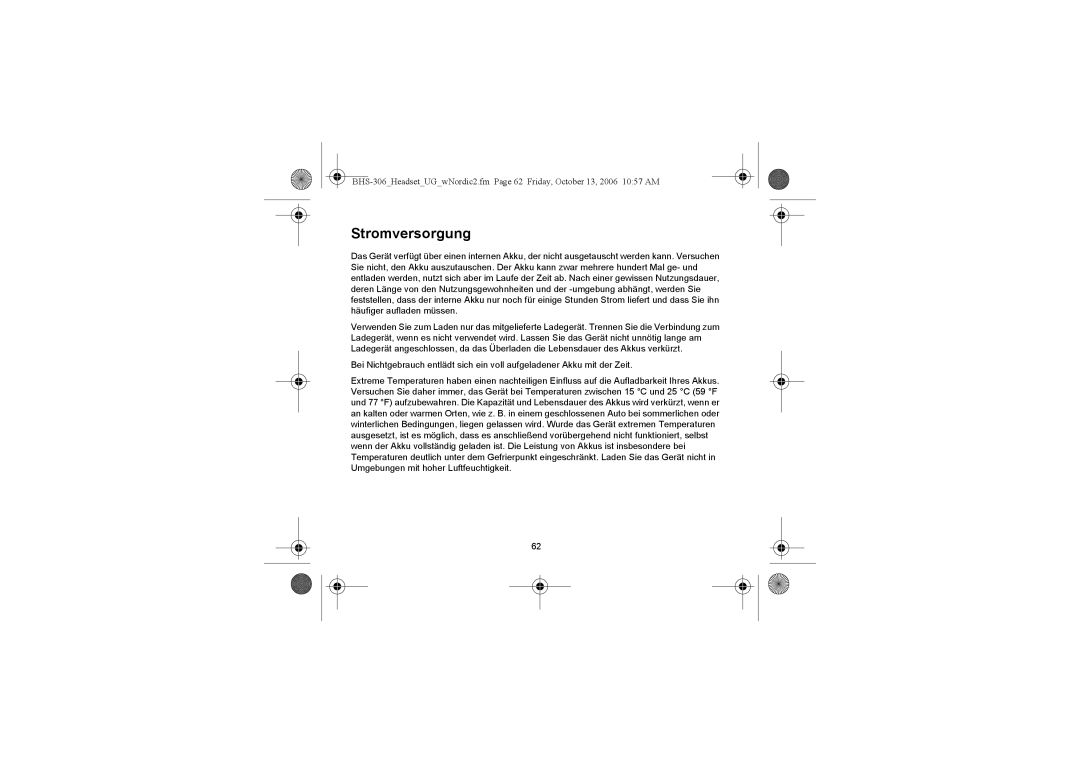 Iqua BHS-306 manual Stromversorgung 