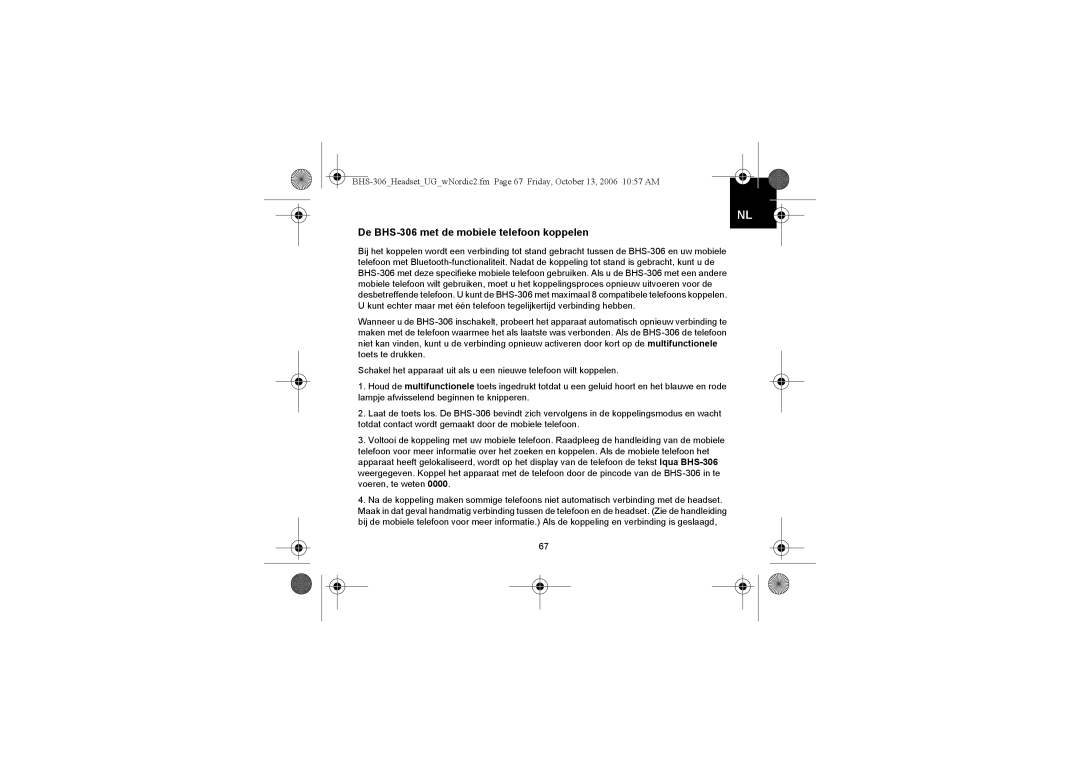 Iqua manual De BHS-306 met de mobiele telefoon koppelen 