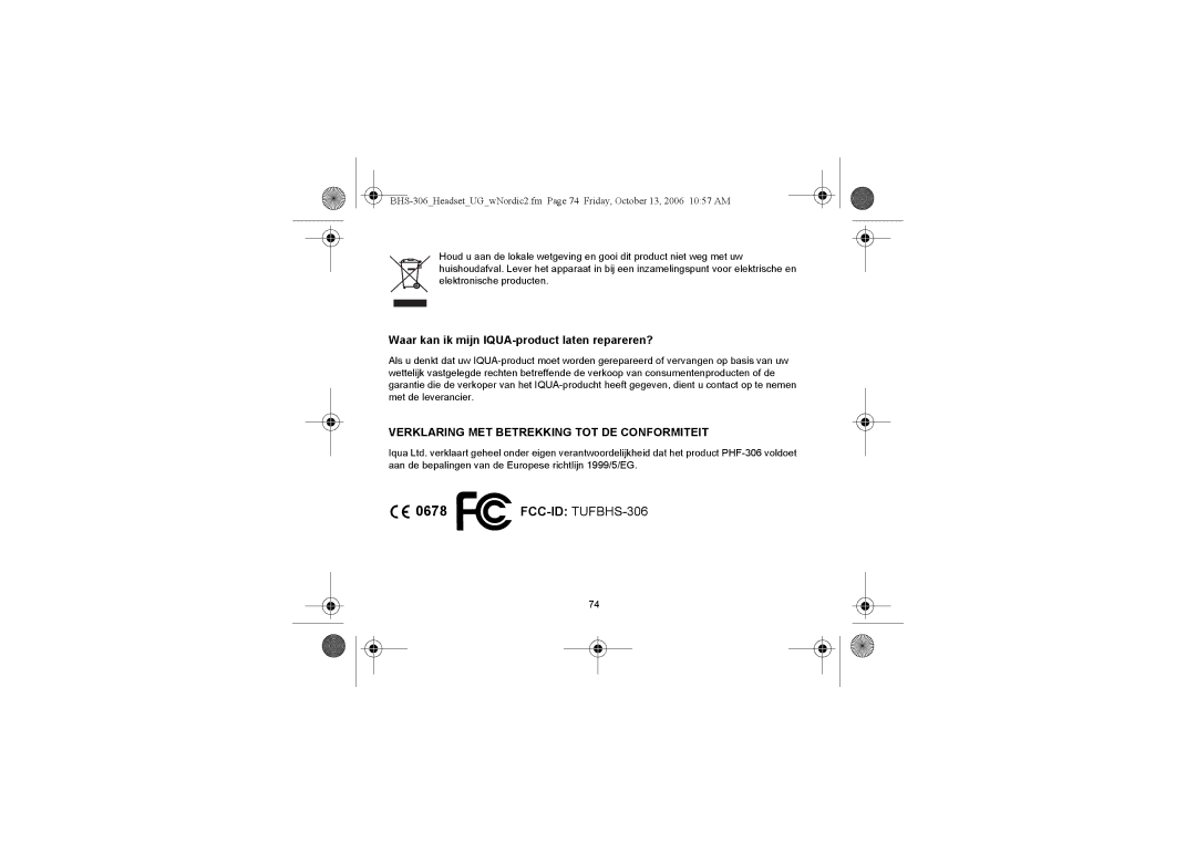 Iqua BHS-306 manual Waar kan ik mijn IQUA-product laten repareren? 