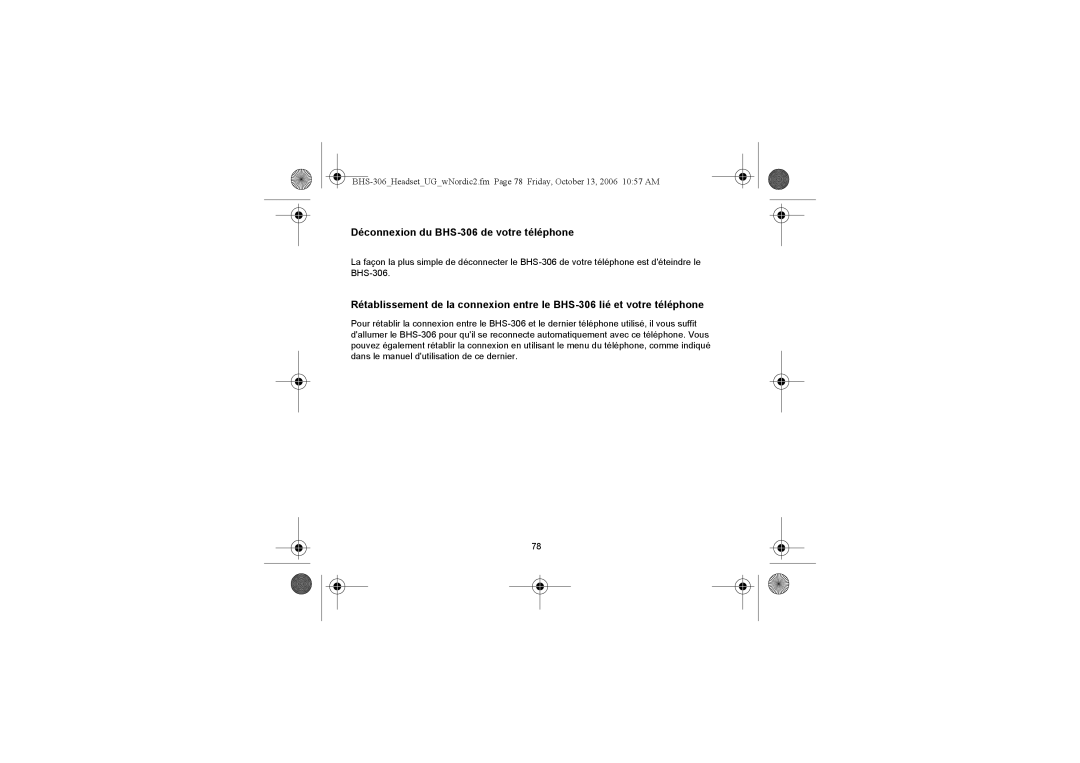 Iqua manual Déconnexion du BHS-306 de votre téléphone 