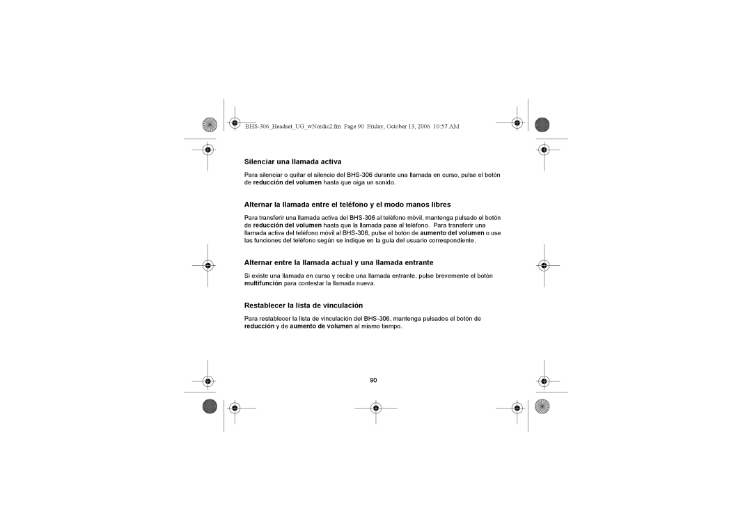 Iqua BHS-306 manual Silenciar una llamada activa, Alternar entre la llamada actual y una llamada entrante 