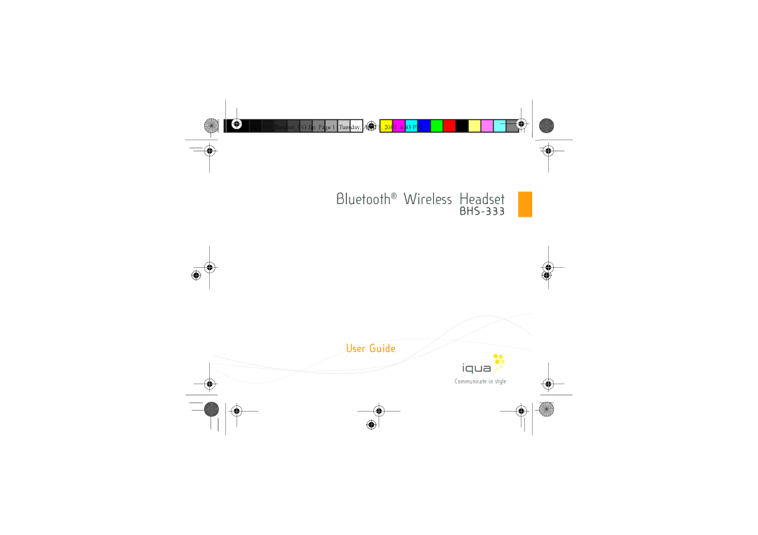 Iqua BHS-333 manual Bluetooth Wireless Headset 