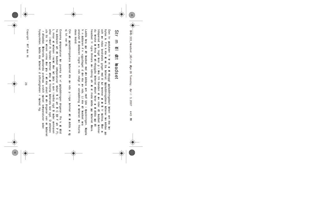 Iqua BHS-333 manual Ström till ditt headset 