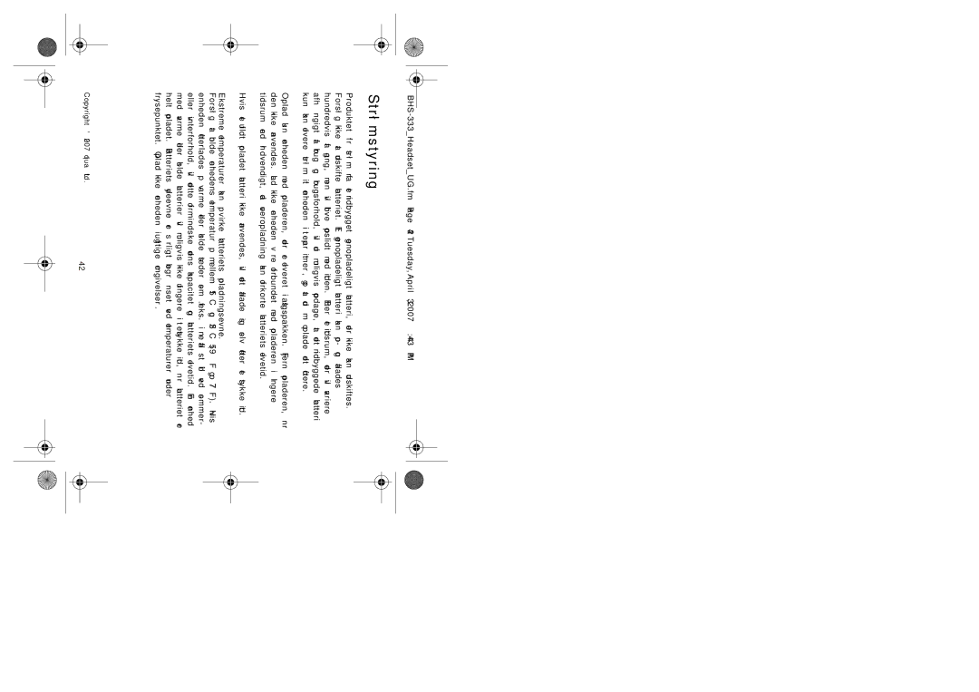 Iqua BHS-333 manual Strømstyring 