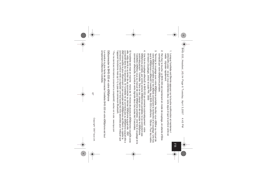 Iqua manual Déconnecter le BHS-333 et votre téléphone 