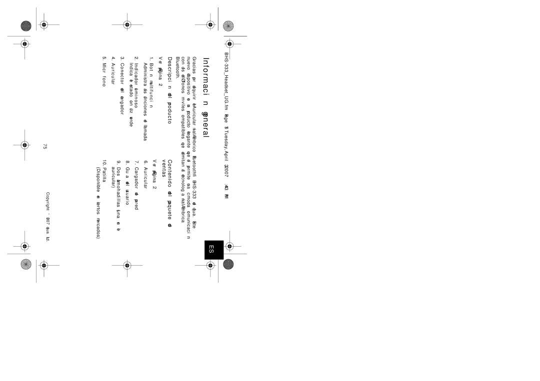 Iqua BHS-333 manual Información general, Descripción del producto Contenido del paquete de, Ventas 