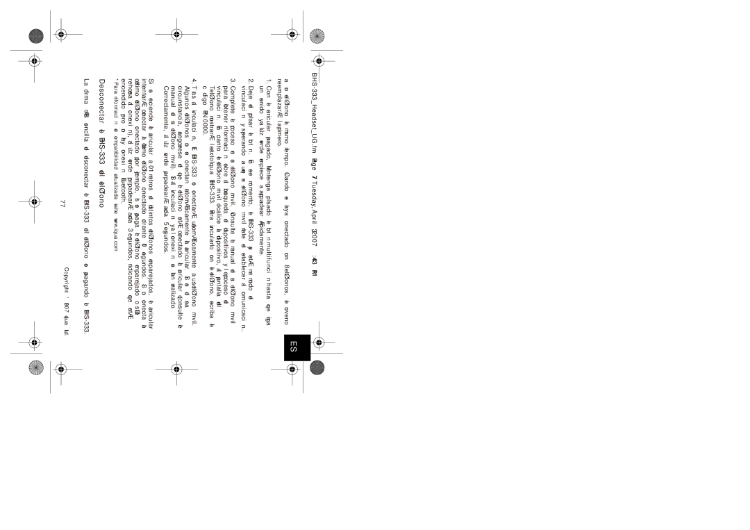 Iqua manual Desconectar el BHS-333 del teléfono 