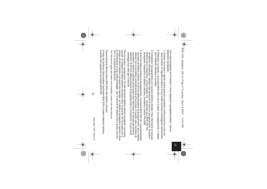 Iqua BHS-333 manual 