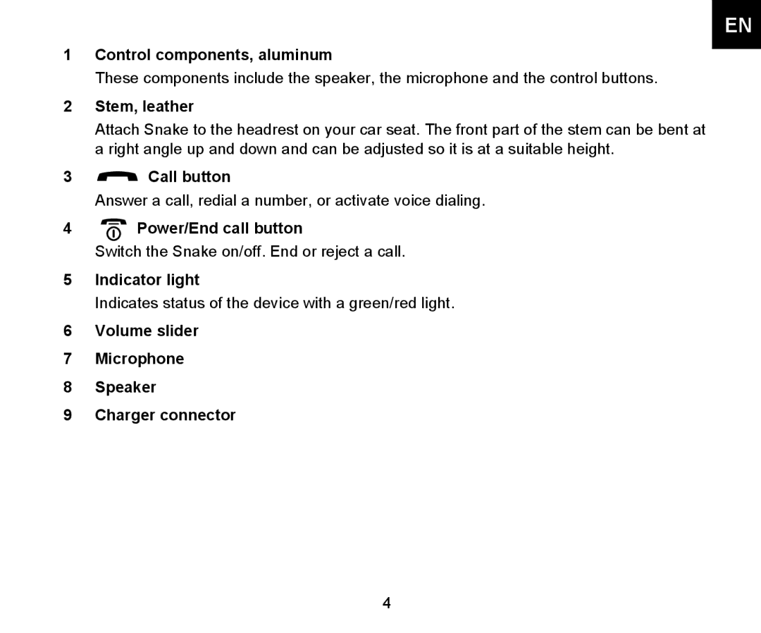 Iqua Bluetooth Headrest Handsfree manual Control components, aluminum 