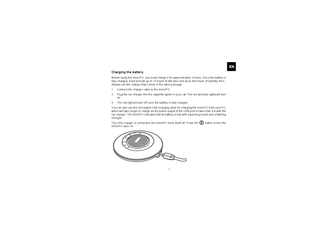 Iqua PHF-301 manual Charging the battery 