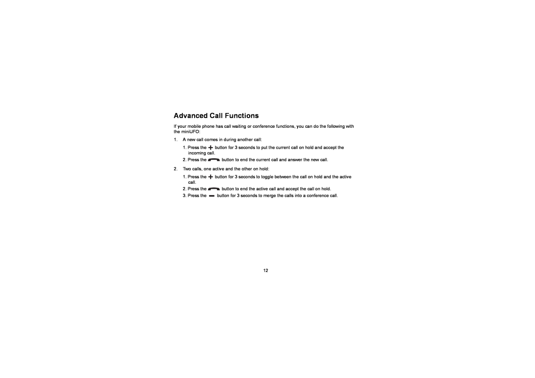 Iqua PHF-301 manual Advanced Call Functions 
