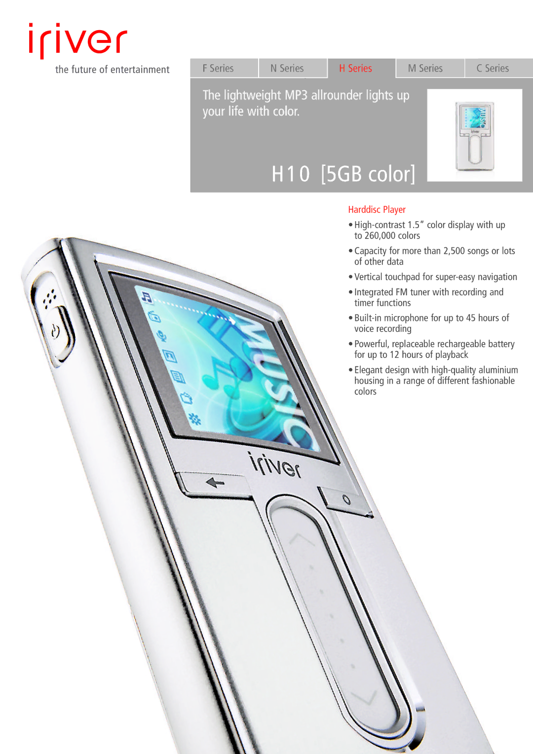 IRiver 5GB COLOR manual H10 5GB color 