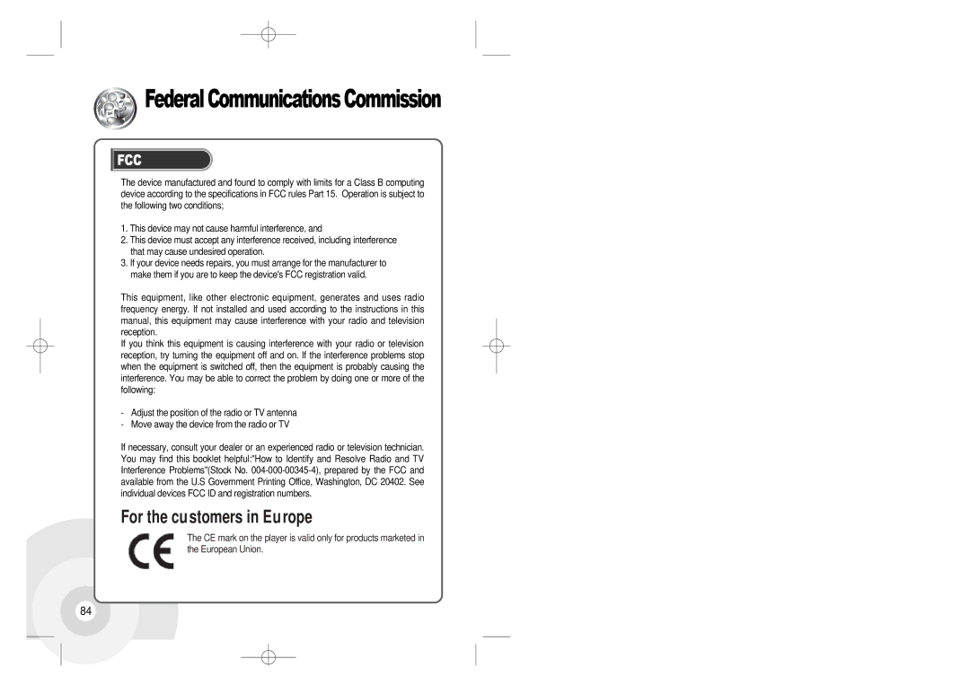 IRiver H300 instruction manual Federal Communications Commission 