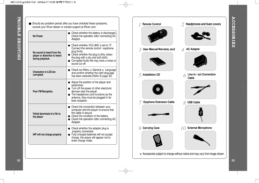 IRiver HP-120 instruction manual Check the operation after connecting AC 