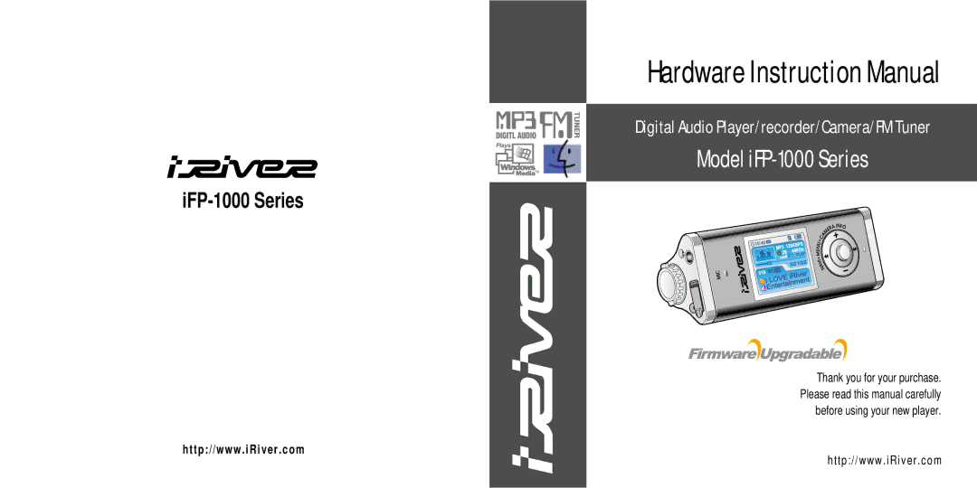 IRiver IFP-1000 instruction manual Model iFP-1000 Series 