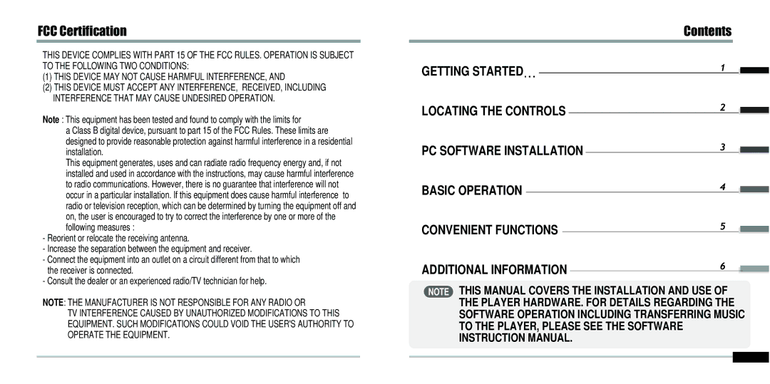 IRiver IFP-800 instruction manual Contents 