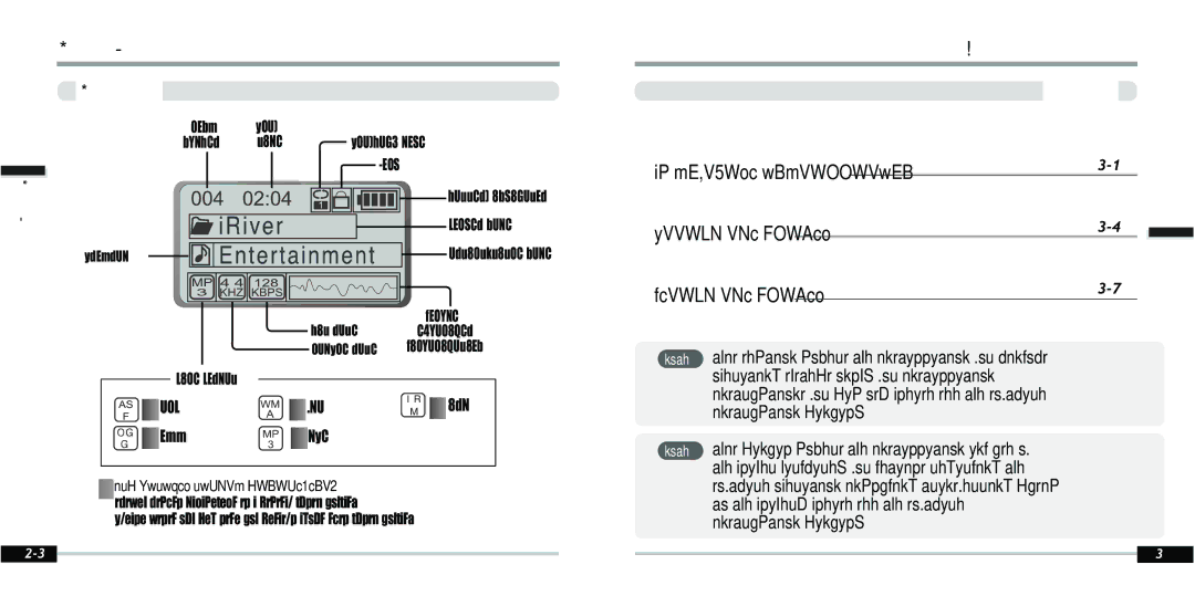 IRiver IFP-800 instruction manual PC software installation, LCD Screen, IRM iRiver Rights Management 